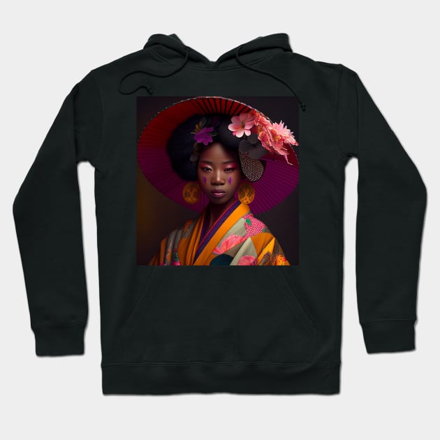 GreyStone Dojo- Afro Geisha Hoodie by solomonabrams